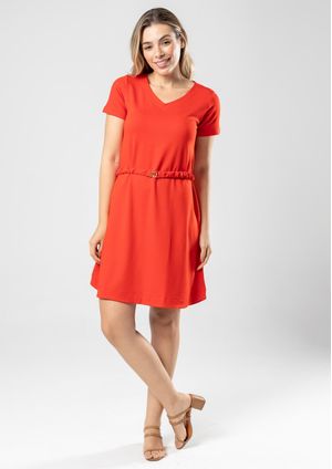 Vestido Pau a Pique Básico Coral