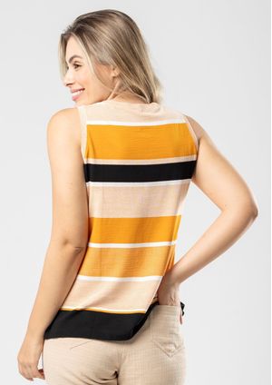 Regata Pau a Pique Listrada Mostarda