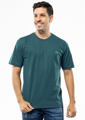 Camiseta Pau a Pique Básica Petróleo