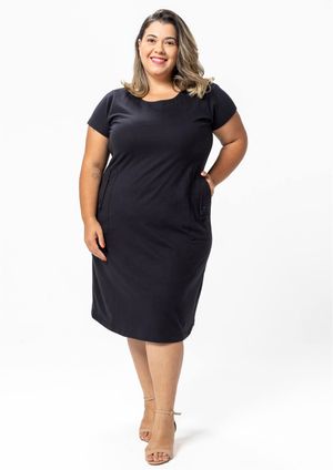 Vestido Pau a Pique Algodão Básico Preto