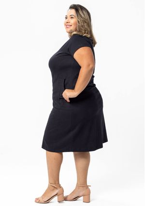 Vestido Pau a Pique Algodão Básico Preto