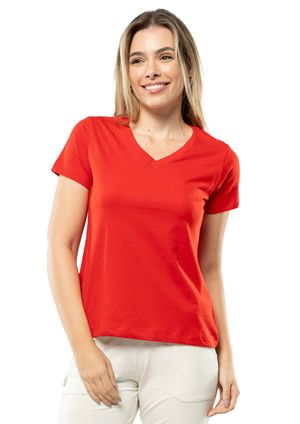 Baby Look Pau a Pique Básica Vermelho