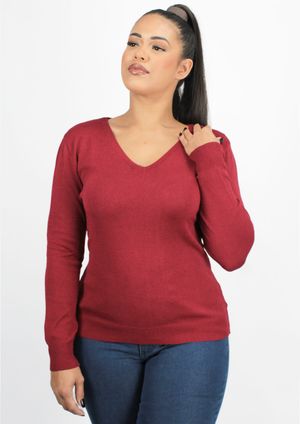 Blusa Manga Longa Pau a Pique Modal Cherry