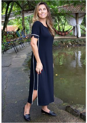 Vestido Midi Pau a Pique Básico Preto