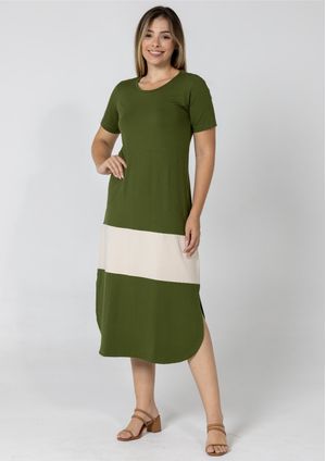 Vestido Midi  Pau a Pique Básico Verde
