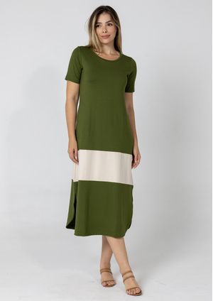 Vestido Midi  Pau a Pique Básico Verde