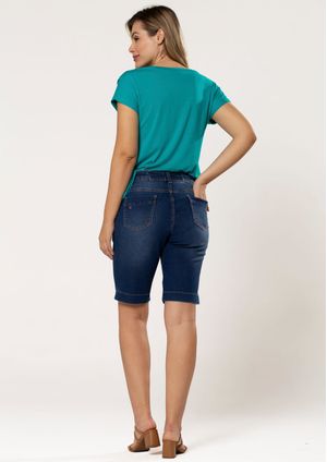 Bermuda Pau a Pique Básica Jeans Claro