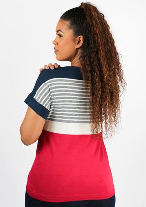 Blusa Pau a Pique Listrada Vermelho