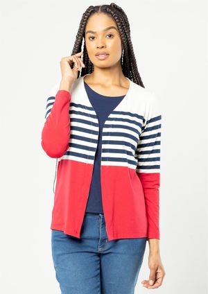 Twin Set 2pçs Pau a Pique Manga Longa Listrado Azul Marinho