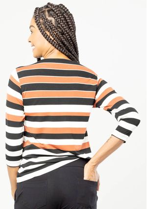 Blusa Pau a Pique Manga 3/4 Listrada Preto