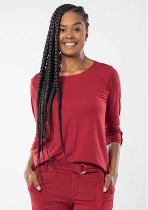 Blusa Pau a Pique Manga 3/4 Vinho