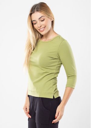 Blusa Pau a Pique Básica Verde Claro