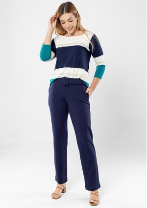 Calça Pau a Pique Moletinho Azul Marinho