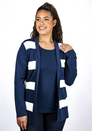 Twin Set 2pçs Pau a Pique Manga Longa Listrado Azul Marinho