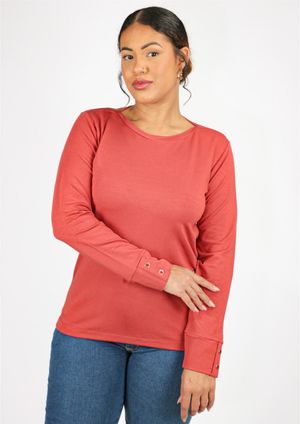 Blusa m/l Pau a Pique Básica Telha