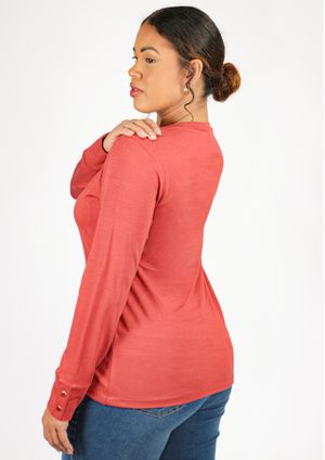Blusa m/l Pau a Pique Básica Telha
