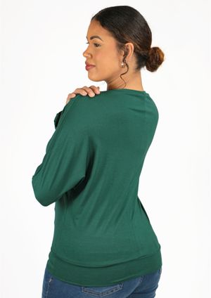 Blusa 3/4 Pau a Pique Básica Verde