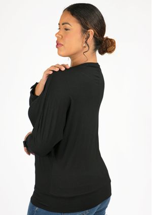 Blusa 3/4 Pau a Pique Básica Preto