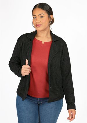 Blazer m/l Pau a Pique Tweed Preto