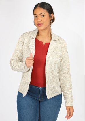 Blazer m/l Pau a Pique Tweed Bege