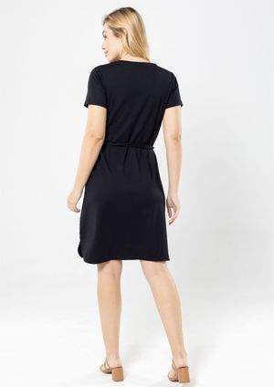 Vestido Básico Preto com cinto