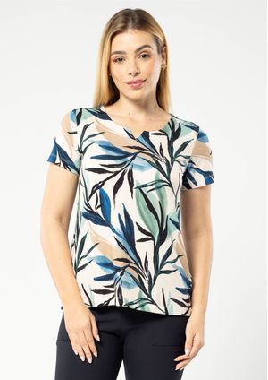 Blusa Pau a Pique Estampada Verde