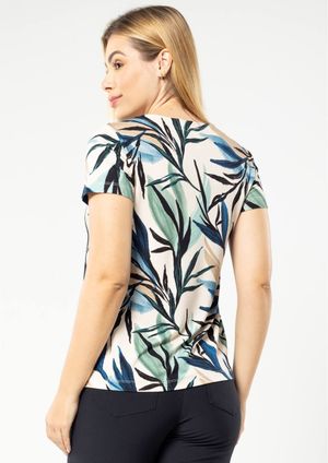 Blusa Pau a Pique Estampada Verde