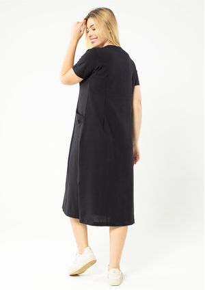 Vestido Midi Pau a Pique Básico Preto