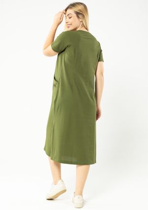 Vestido Midi Pau a Pique Básico Verde