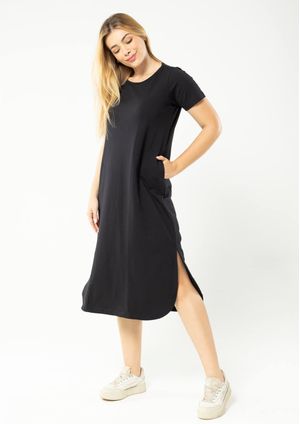 Vestido Pau a Pique Básico Preto
