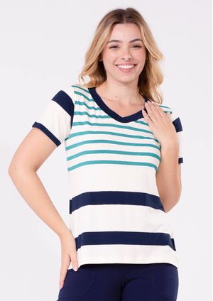 Blusa Pau a Pique listrada Verde