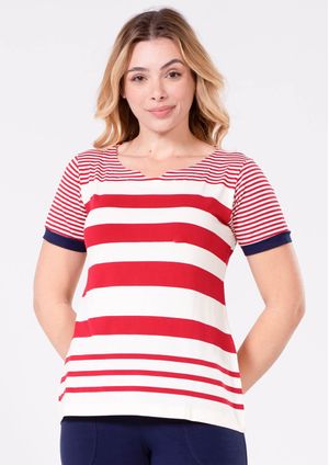 Blusa Pau a Pique listrada Vermelho