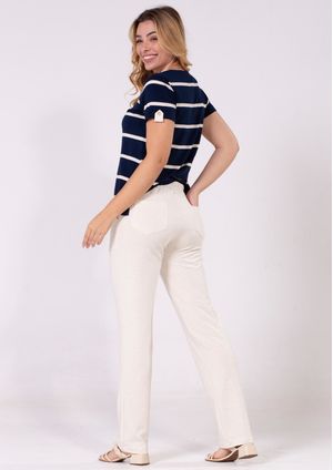 Calça Pau a Pique Moletinho Off White