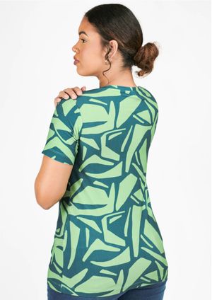 Blusa Pau a Pique Estampada Verde