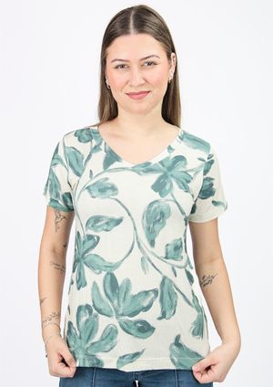 Blusa Pau a Pique Estampada Verde