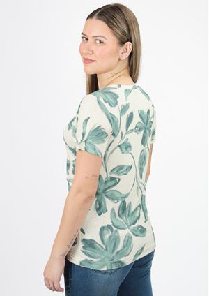 Blusa Pau a Pique Estampada Verde