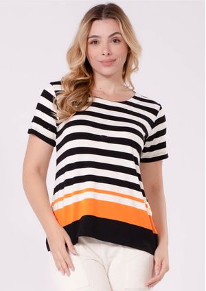 Blusa Pau a Pique listrada Laranja