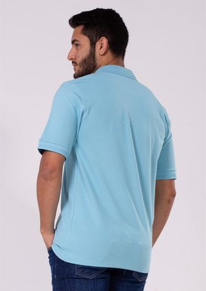 Camisa Polo Pau a Pique Piquet Azul