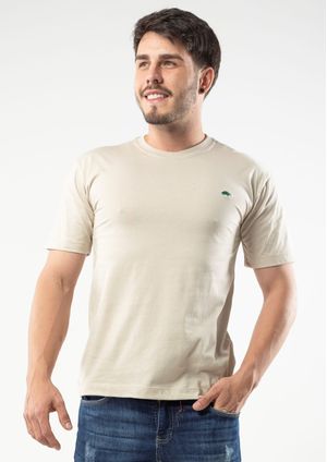 Camiseta Pau a Pique Básica Bege Claro