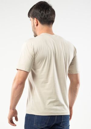 Camiseta Pau a Pique Básica Bege Claro