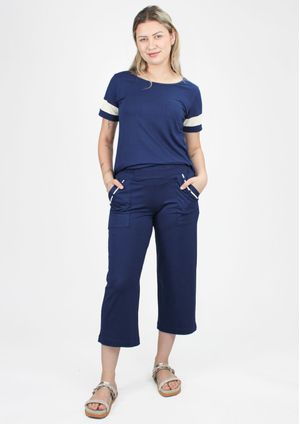 Calça Pau a Pique Pantacourt Azul