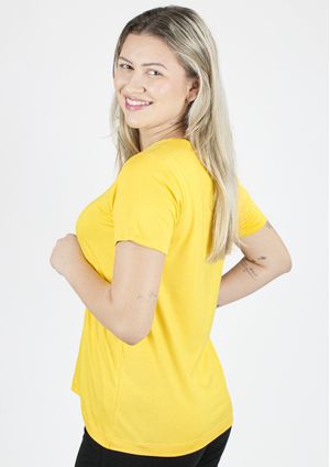 Blusa Pau a Pique Manga Curta Básica Amarelo