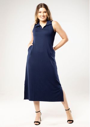 Vestido Pau a Pique Regata Azul Marinho