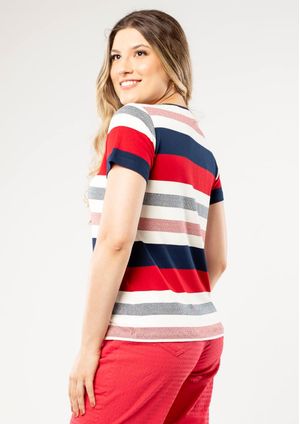 Blusa Pau a Pique Listrada Vermelho