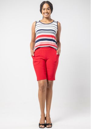Bermuda Pau a Pique Poliamida Vermelho