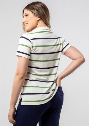 Blusa gola Pau a Pique Listrada Verde