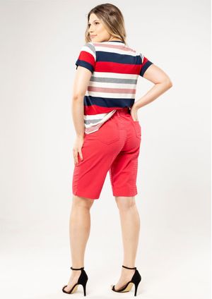 Bermuda Pau a Pique Anarruga Vermelho