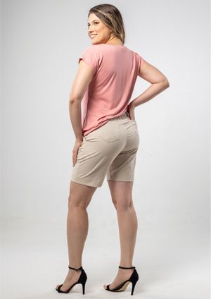 Shorts Pau a Pique de Sarja Bege
