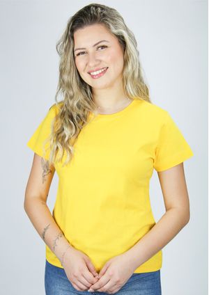 Baby look Pau a Pique básica Amarelo