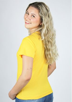 Baby look Pau a Pique básica Amarelo